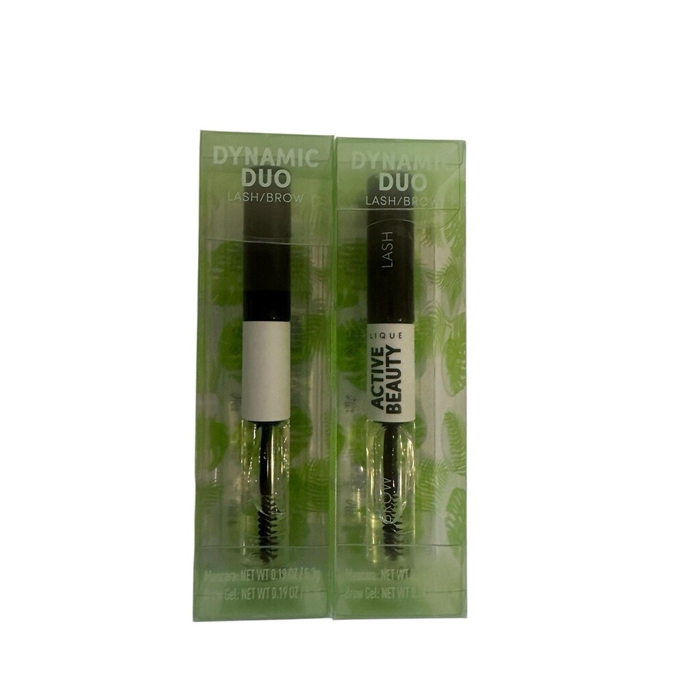 2 Lique Active Beauty Dynamic Duo Black Lash/Brow Mascara & Clear Brow Gel 5ml
